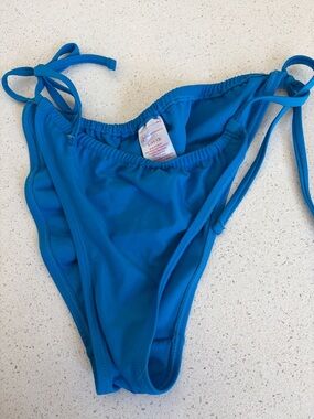 Bright Blue Tie-Side Bikini Bottoms
